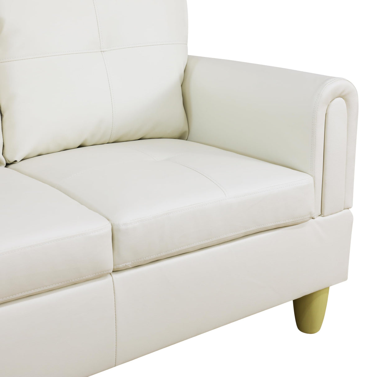 NicBex MZX-Niki-SF-00063-LWJ Sofas & Couches, Left Chaise, White-Faux Leather NicBex