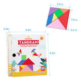 Vanmor Travel Tangram Puzzle - 3 Sets of Magnetic Tangram with 240 Solution - Montessori Shape Pattern Blocks Jigsaw Road Trip Games IQ Book Educational Toy Brain Teaser Gift for Kids Adults Challenge Vanmor