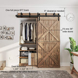 WINSOON 6FT New Double Bypass Barn Door Hardware Kit Room Wall Mount for Sliding Wood Door (6FT / Two Door Set) WINSOON