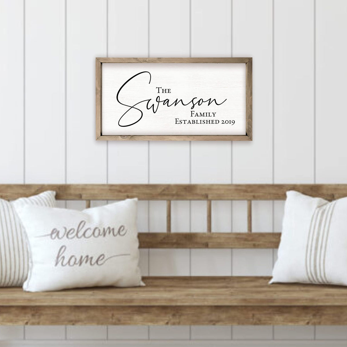 Personalized Framed Wooden Family Name Sign | Custom Family Established Wood Sign | Family Sign Wood Wall Decor… (15" x 30") MRC Wood Products