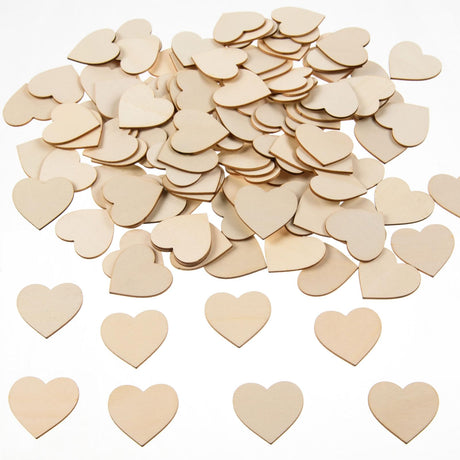 AWIZOM 120 Pcs 1.5 Inch Small Wooden Hearts for Crafts Unfinished Wood Hearts Cutouts Blank Wood Hearts Slices Embellishments for DIY Crafts, Guest Book, Valentine's Day, Wedding, Mother's Day Decor AWIZOM