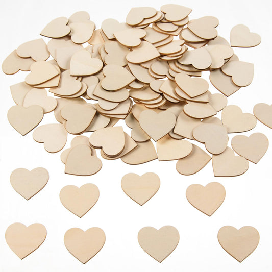 AWIZOM 120 Pcs 1.5 Inch Small Wooden Hearts for Crafts Unfinished Wood Hearts Cutouts Blank Wood Hearts Slices Embellishments for DIY Crafts, Guest Book, Valentine's Day, Wedding, Mother's Da - WoodArtSupply