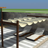 Windscreen4less 3' x 20' Retractable Sun Shade Canopy Cover Sliding Wave Shade Sail for Pergola Patio Deck Yard Gazebo Outdoor (Beige) Windscreen4less