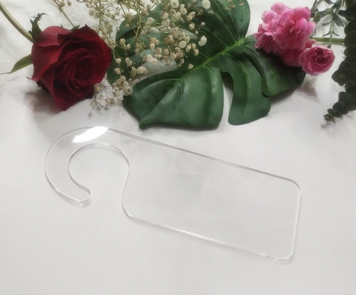 5pcs of Acrylic Door Hanger Blank,Personalised Acrylic Wedding Name Sleeping Door Hanger Sign,Acrylic Baby Wardrobe Dividers (Clear) XIAOYUE