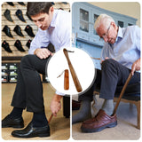 2 Pcs Wood Shoe Horn a Long Shoe Horn and a Short Horn Wooden Wear Shoe Helper Shoe Horn Long Handle for Seniors Men Women Pregnancy Gandeer