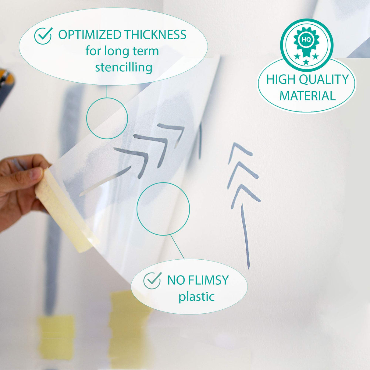 STENCILIT® Diamonds Wall Stencil for Painting - Large 24 x 39 in, Geometric Wall Stencils for Painting Large Pattern, Scandinavian Wall Stencil STENCILIT