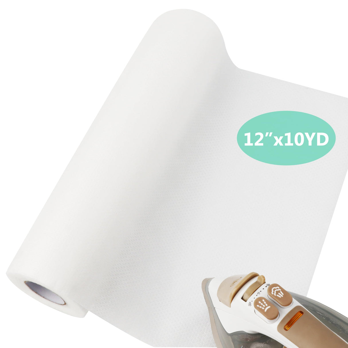 Craftido Fusible Iron on No Show Mesh Machine Embroidery Stabilizer Backing 12" x 10 Yd roll - Light Weight 1.8 oz for Machine Embroidery and Hand Sewing craftido