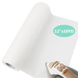 Craftido Fusible Iron on No Show Mesh Machine Embroidery Stabilizer Backing 12" x 10 Yd roll - Light Weight 1.8 oz for Machine Embroidery and Hand Sewing craftido