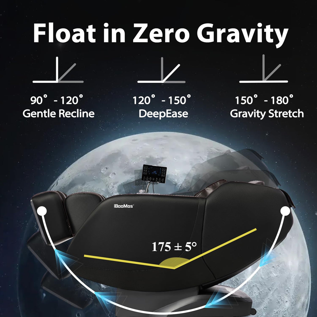 iBooMas Massage Chair Full Body, Zero Gravity SL-Track Shiatsu Massage Recliner with Shoulder Back and Leg Heat, APP Control, Foot Roller, Bluetooth, Airbags, Body Scan(Brown+Black) iBooMas