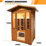 OUTEXER Outdoor Sauna 2 Person Sauna Infrared Saunas Dry Sauna Room Red Cedar and Canadian Hemlock Wood Wooden Sauna Spa 1800W APP Control 7 Color Light 48.8 * 37 * 87.4inch OUTEXER