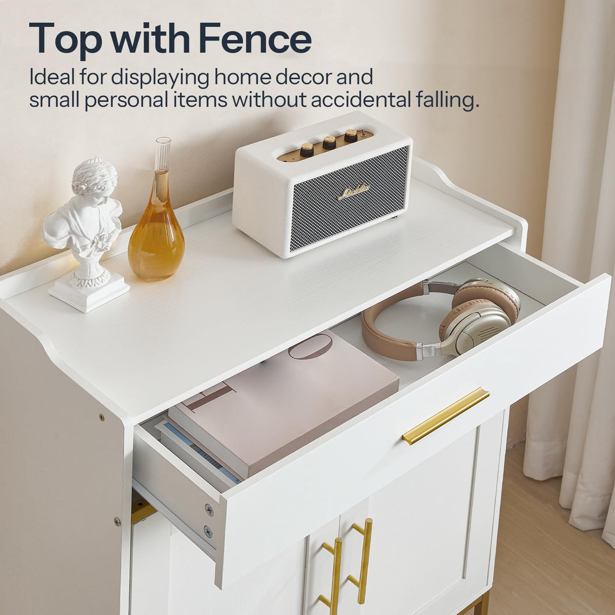 HOOBRO Shoe Cabinet with Doors, 5-Tier Shoe Storage Cabinet with Drawers, 36.6'' Tall Shoes Rack Organizer Cabinet, Wooden Shoe Cabinet Storage for Entryway, Adjustable Shelves, White DW14SC01 HOOBRO