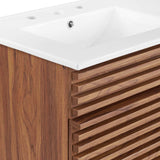 Modway Render 48" Double Sink Bathroom Vanity Cabinet in Walnut White Modway