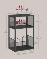 VASAGLE Record Player Stand, 3-Tier Side Table, Vinyl Record Storage up to 100 Albums, End Table for Living Room, Bedroom, Ebony Black ULET275B01 VASAGLE