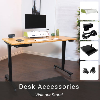 Standing Desk Bamboo top 72×30 - Adjustable Height Large Stand Up - Motorized Ergonomic Raised - Computer Desk for Home and Office
