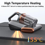 WFFOIFL Mattress Vacuum Cleaner with 400W/15Kpa Suction Powerful Double-Cup, 99.9% Filtration Bed Vacuum Cleaner with UV & Ultrasonic, Handheld Vacuums for Sofa/Bed/Fabric Surface WFFOIFL