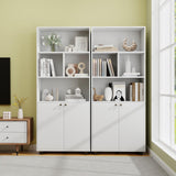 LOKO 66” Tall Freestanding Bookcase, 5-Tier Storage Organizer with Adjustable Shelf, Modern Storage Cabinet for Living Room, Bedroom, Study, White LOKO