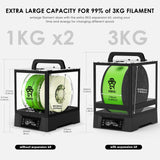 【EIBOS Official 】3D Printer Filament Dryer Box Polyphemus with Fan, Auto-Rotation, Auto-Humidity Control & Extra Large Space for 3KG Spools, 1.75mm 2.85mm 3.00mm Nylon, PLA, TPU, 360° Surround Heating EIBOS