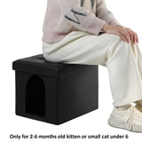 MEEXPAWS Cat Litter Box Enclosure Furniture Hidden for Small Cat, Cat Washroom Bench Cabinet |16 x 12x13 in| Dog Proof | Waterproof Inside | Easy Clean Assembly | Odor Control | Litter Box Not Include MEEXPAWS