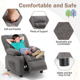 BOSMILLER Kids Recliner Chair， Push Back Toddler Recliner with Cup Holders & Side Pockets， Adjustable Footrest & Headrest Kids Sofa for Boys Girls 3+ Age Group (Light Brown) BOSMILLER