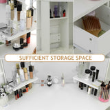 elifine Vanity Desk with Mirror and Lights, Makeup Corner Vanity with 5 Storage Drawers Shelves and 3 Dimmable Lighting Options and Vanity (White) elifine