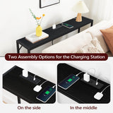 MAHANCRIS Sofa Table with Power Outlet, 43.7" Console Table with USB Ports, Behind Couch Table, Entryway Table for Living Room, Entryway, Foyer, Metal Frame, Adjustable Feet, Black CTHB11E01 MAHANCRIS