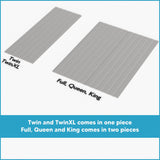 Continental Sleep, 0.75-Inch Heavy Duty Vertical Wooden Bunkie Board/Bed Slats with Cover, Enhance Mattress Support, Queen(60"), Grey Continental Sleep