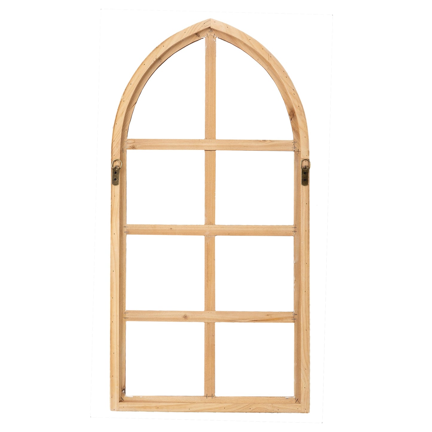 Sintosin Rustic Wooden Window Frames for Wall Decor 18 X 36 Inches, Hanging Burning Finish Farmhouse Arched Faux Window Frame, Cathedral Window Pane Wall Decor for Fireplace Bedroom Living Ro - WoodArtSupply