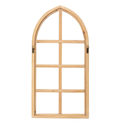 Sintosin Rustic Wooden Window Frames for Wall Decor 18 X 36 Inches, Hanging Burning Finish Farmhouse Arched Faux Window Frame, Cathedral Window Pane Wall Decor for Fireplace Bedroom Living Ro - WoodArtSupply