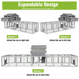 GUTINNEEN Foldable Chicken Coop Super Easy to Assemble Large Hen House Wooden Poultry Cage with Nesting Box and Run GUTINNEEN