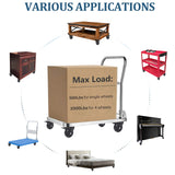 4 Inch Swivel Plate Caster Wheels, All Black Heavy Duty Casters Set of 4 with Brake, Polyurethane Locking Caster Wheels for Cart, Workbench, Load 2000lbs Wieyunn