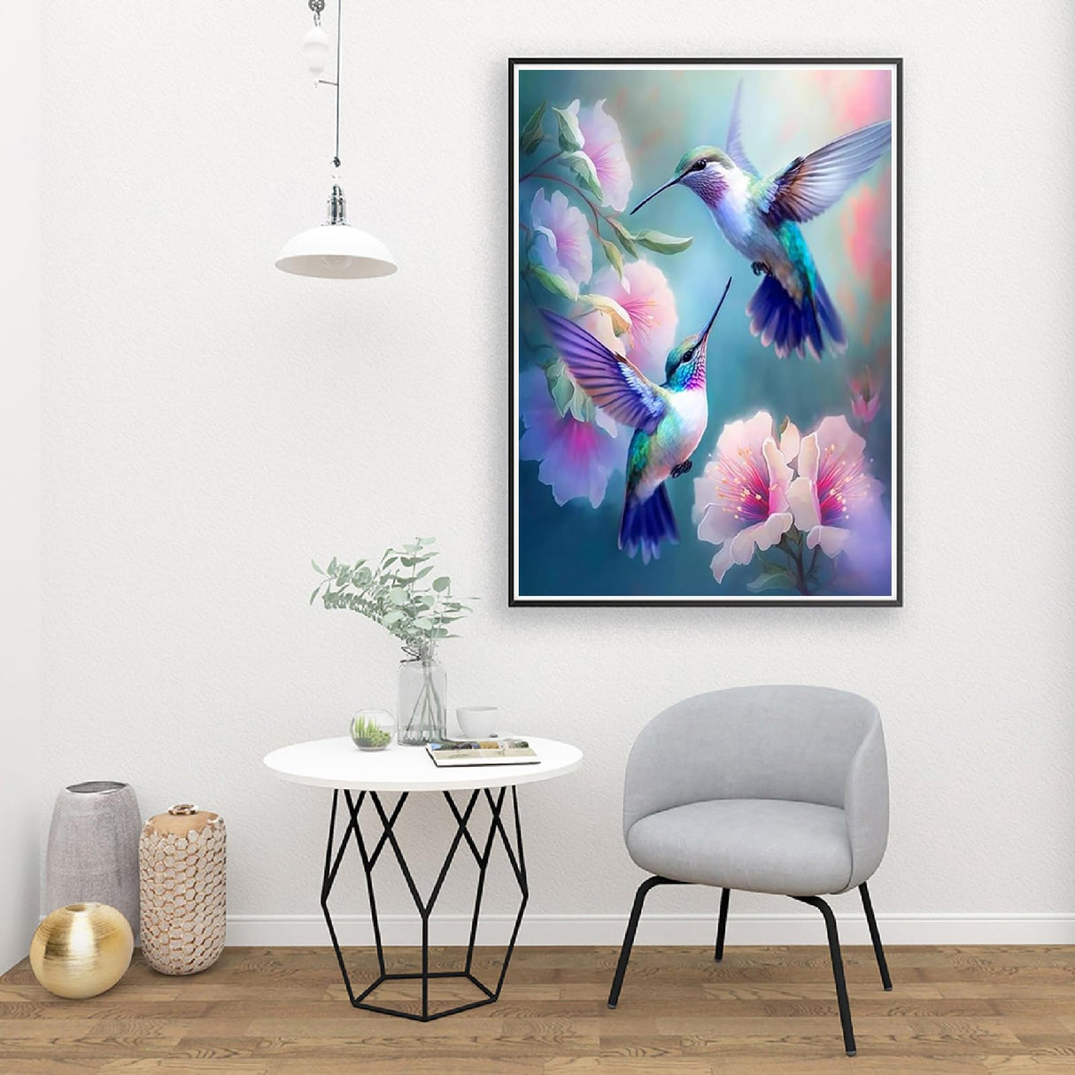 cdjlddww Hummingbirds Paint by Numbers for Adults, Birds Easy Acrylic Adult Paint by Number Kits, DIY Waterproof Birds Paint by Numbers on Canvas for Home Wall Decor Inch16X20 cdjlddww