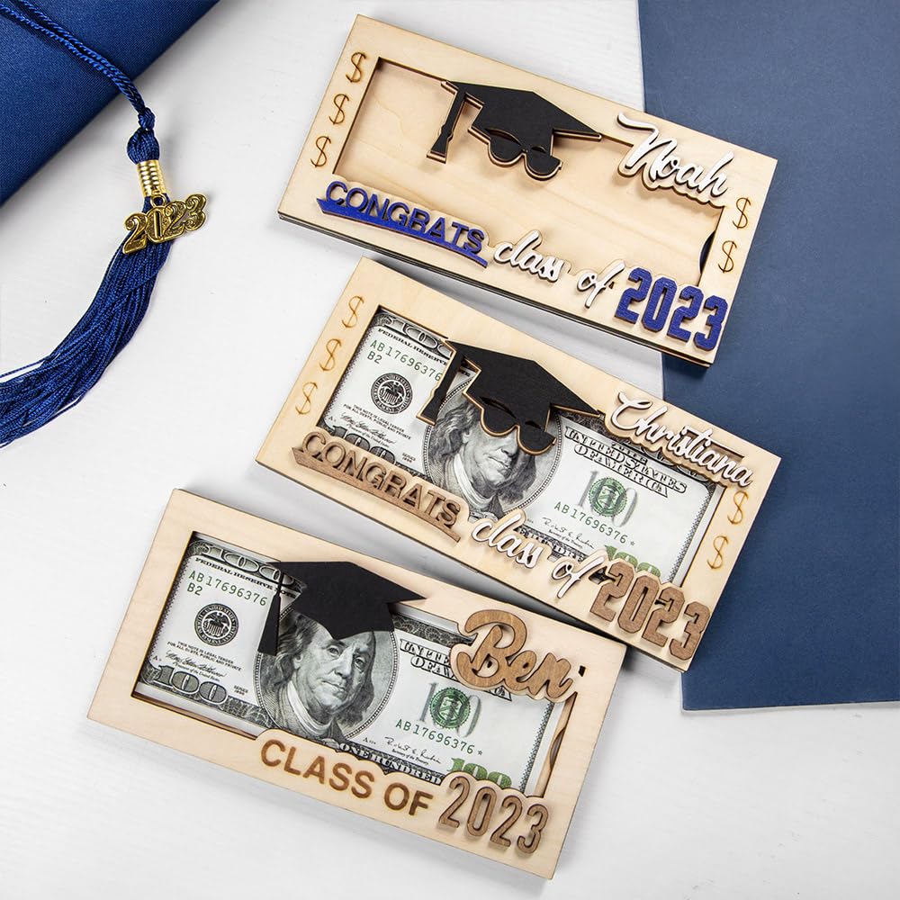 callie Personalized Wooden Cash Holder, Money Gift for Class of 2023, Custom Graduation Gift callie