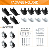 SOLEJAZZ Workbench Caster kit 660 LBS Heavy Duty Retractable Casters Workbench Wheels All Steel Construction Urethane, Bonus Install Template, 4 Casters SOLEJAZZ