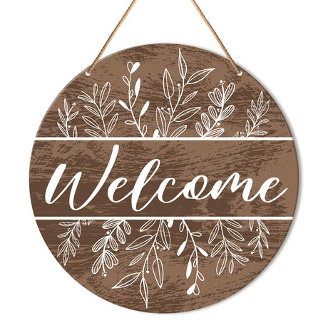 Welcome Sign Front Door Decor, Welcome Wood Hanging Sign Decor Farmhouse Wall Sign Decorations for Door, Porch, Home, Housewarming Gift for New House Home Apartment, Spring Florals Door Hanger Muktoujaumai
