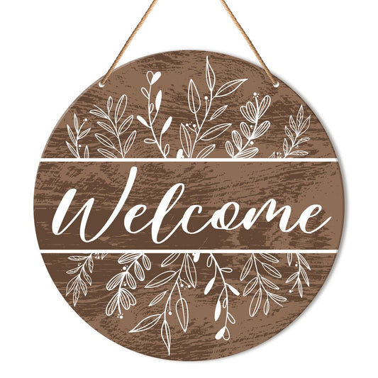 Welcome Sign Front Door Decor, Welcome Wood Hanging Sign Decor Farmhouse Wall Sign Decorations for Door, Porch, Home, Housewarming Gift for New House Home Apartment, Spring Florals Door Hange - WoodArtSupply