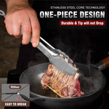 Walfos Kitchen Tongs for Cooking, 600℉ Heat Resistant Stainless Steel Tongs, All Metal Heavy Duty Tongs For Food,BBQ Grilling - 7 ，9 and 12 Inch,Set of 3 Walfos