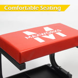 MaxWorks 50875 Mechanics Roller Seat, 250 LBS Capacity Padded Rolling Workshop Stool with Tool Tray Storage for Garage, Shop, Auto Repair MaxWorks