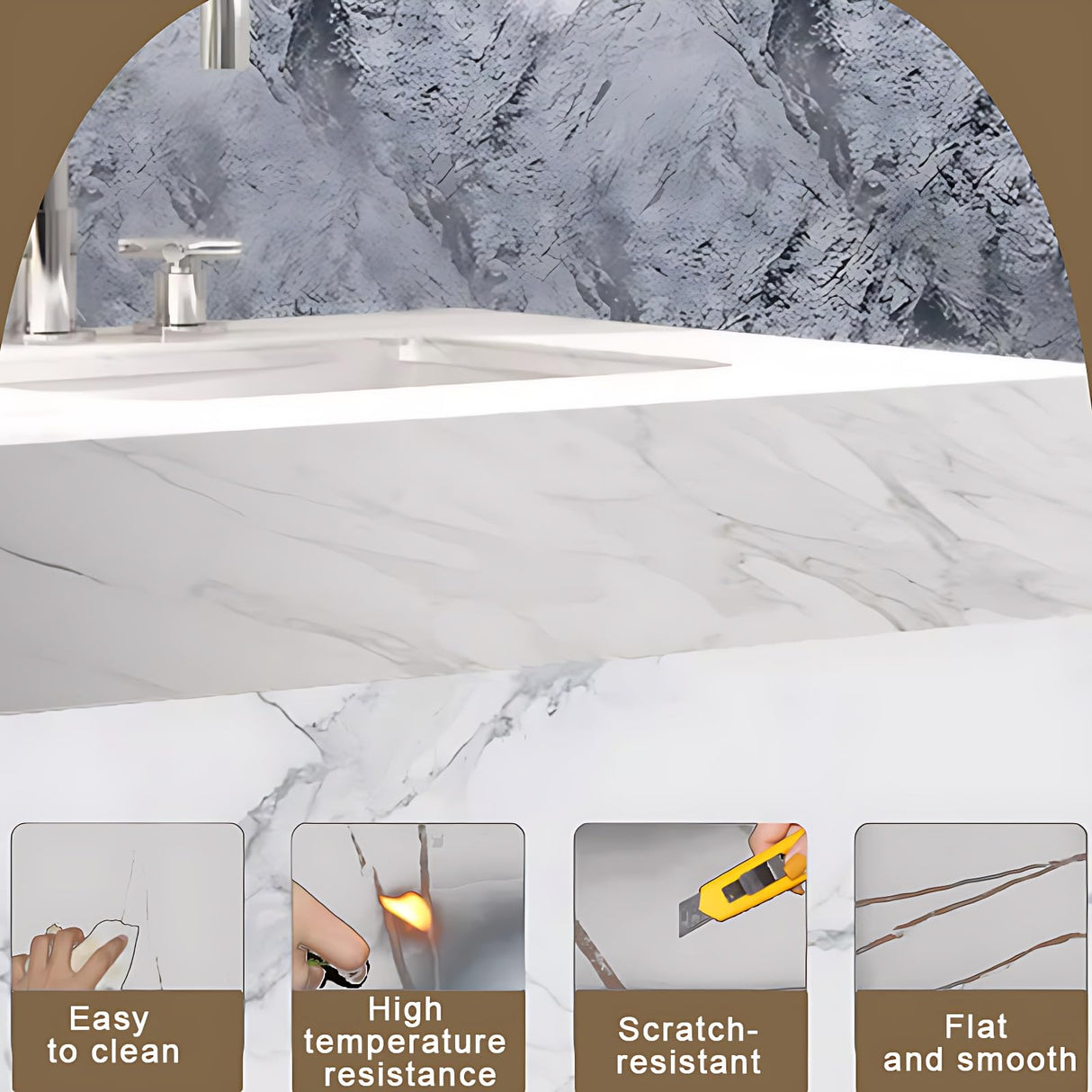 Kadaligh 60IN Modern Double Sink Bathroom Vanity - Floating Bathroom Vanity Cabinet Include 2 Sink Designs & Dressing Mirror Cabinet with LED | 4 Large Drawers & Golden Handles, Grey Kadaligh