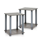 Furinno Simplistic Set of 2 End Table, French Oak Grey/Grey Furinno