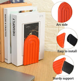 Harloon Boho Bookends Cute Boho Bookshelf Rainbow Book Ends Wood Book Stopper for Shelves Decorative Movies Cds, 5 x 4 x 3 Inch Harloon