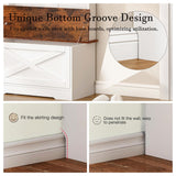 SogesHome Hall Tree with Bench, Coat Rack Close Storage with Shoe Bench, Farmhouse Tree Hall with 2 Storage Cabinet, 5 Hooks, Narrow Tall Cabinet for Entryway and Space Saving SogesHome