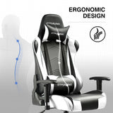 GTRACING Gaming Chair Racing Office Computer Ergonomic Video Game Chair Backrest and Seat Height Adjustable Swivel Recliner with Headrest and Lumbar Pillow Esports Chair (White) GTRACING
