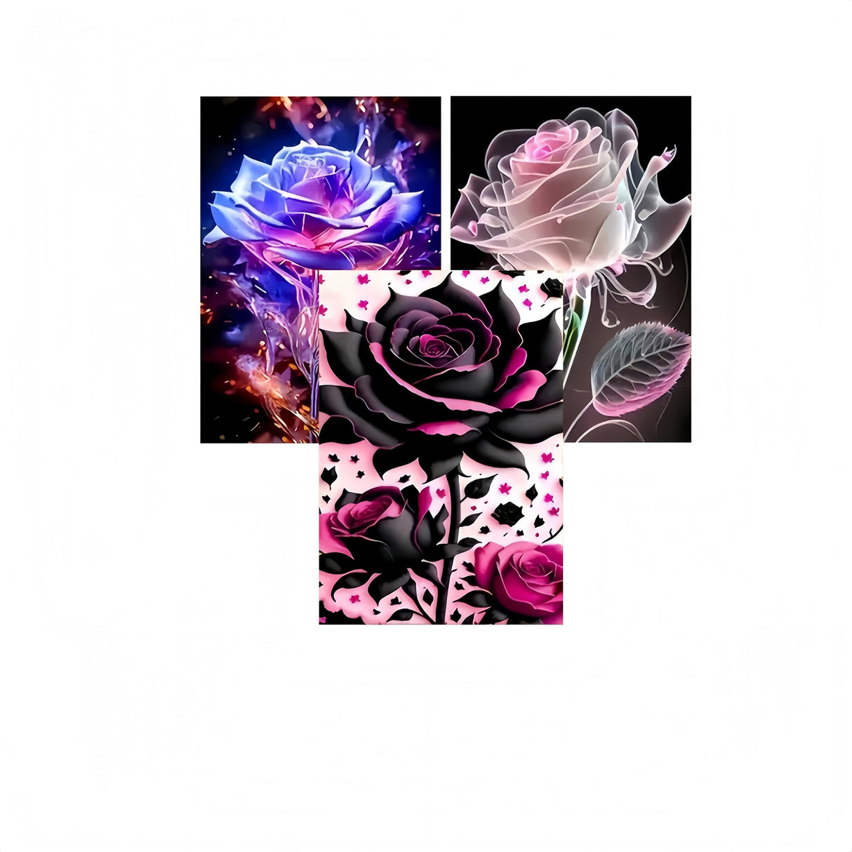 GXGLLPZBY 3 Pack Flower Diamond Art Kits for Adult Beginners,5D DIY Rose Floral Diamond Painting Kits for Adult,Full Drill Paint by Diamonds Dot Gem Art Painting Kits,for Home Decor 11.8X15.8inch GXGLLPZBY