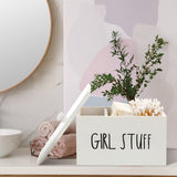 Otuuz Tampon Holder for Bathroom with Lid Tampon Storage Pad Container for Bathroom Feminine Product Organizer Wood Farmhouse Bathroom Organizer Countertop Storage Box Movable Partition(Blank Style) Otuuz