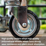 Sacubee 5 Inch Casters Replacement Kit Heavy Duty Non Marking Wheel TPR Rubber Silent Wheels, Includes 4 Swivel and 4 Rigid Casters(8 Pcs) Sacubee