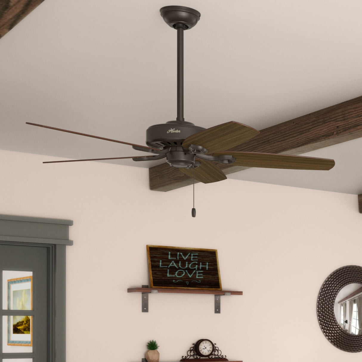 Hunter Fan Company Fan Builder Elite Indoor Ceiling Fan with Pull Chain Control, Metal, New Bronze Finish, 52 Inch Hunter