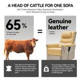 AIRSKY Genuine Leather Recliner Chair, Italian Water-Washing Process,Power Recliner Chair Electric Recliner Chairs for Adults, Swivel Rocker Recliner, Wall Hugger Recliners, Beige, P1 AIRSKY