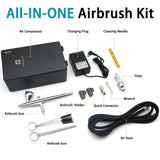 SprayMagic Airbrush Kit with Air Compressor, 55PSI High Pressure Dual-Action Air Brush Gun, Airbrush Spray Gun Set for Models Painting, Makeup, Cakes, Tattoo, Nails Art SprayMagic