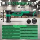BATOCA S5 Cordless Car Buffer Polisher Kit 1 Inch 3 Inch Dual Action & Rotary Polishing Machine for Car Detailing,2x 2.0Ah Batteries,6 Variable Speeds 2000-5500RPM,Orbital Polisher for Car Boat Polish BATOCA