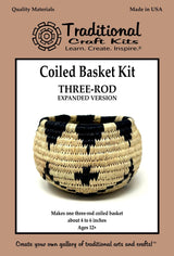 Traditional Craft Kits Coiled Basket Weaving Kit (Three-Rod, Expanded Version) - Weave Kit for Kids and Adults Complete with Basket Weaving Supplies and Instructional Booklets Traditional Craft Kits